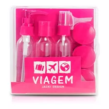 Kit De Frascos Para Viagem De 9 Peças Jacki Design Pink