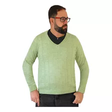 Blusa Suéter Masculino De Tricô Casaco Frio Inverno Gola V