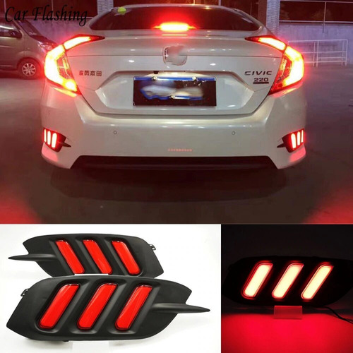 Set Luz Led Facia Trasera 3 Funciones Honda Civic 2016-2019 Foto 2