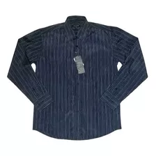 Camisa Hombre Talla S Manga Larga Azul Marca Alirio Noguera