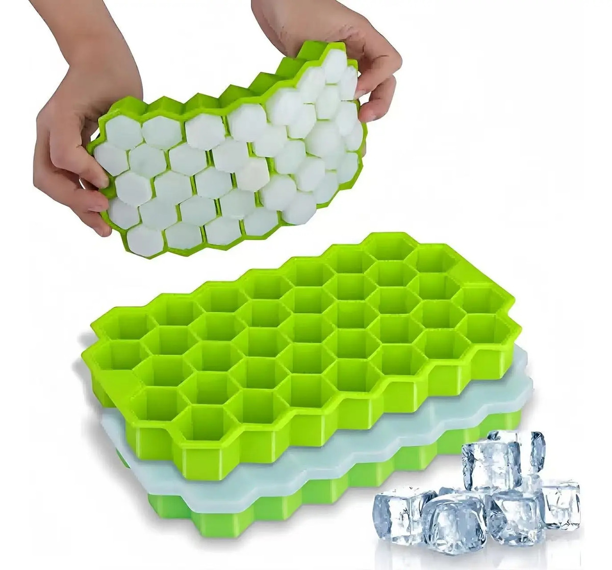 Molde De Silicona Tipo Panal Para Hacer Cubitos De Hielo Verde