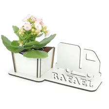 5 Porta Flores Display Personalizado Mdf Branco Caminhão