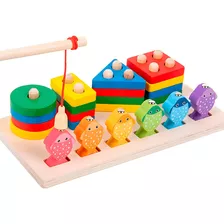 Juego De Pesca Magnético Y Encaje De Madera Montessori