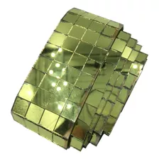 Fita Rolo Espelho 10mmx10mm Decoração Mosaico Artesanato Cor Dourado