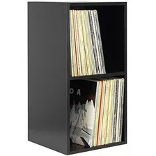 Estante Vinil Lps Para Discos Com Fundo Em Mdf Preto Premium