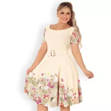 Vestido Evangélico Suplex Midi Social Moda Crente Gode Cinto