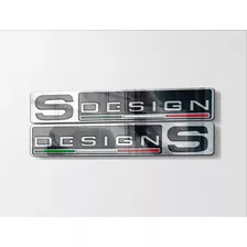 Par De Emblema Badge Em Metal Fiat Sdesign S-design S Design