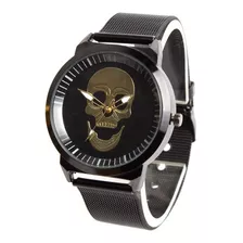 Reloj De Hombre Calavera, Malla Metálica, Oferta Exclusiva!