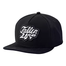 Gorra Plana Fallen 20 Years Patch Regulable Hombre Negra