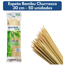 Espeto Bambu Ecologico Forte Churrasco Petisco 30cm 50un