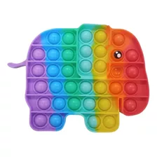 Pop It Originales Importados De Silicona Antiestres Animales Color Elefante Arcoíris