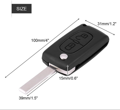 Carcasa Llave Control Peugeot 207 307 308 407 408 2 Botones Foto 7