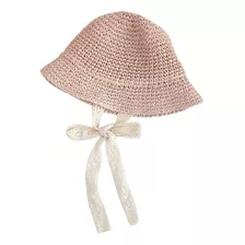 Sombrero De Playa Con Gorro De Paja Y Encaje Para Bebé, Gorr