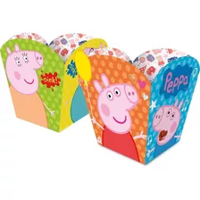 8 Unidades - Cachepot Peppa Pig Para Salgado, Doce Ou Bala