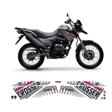 Kit Adesivos Lateral E Tanque Yamaha Crosser Xtz 150 Rosa