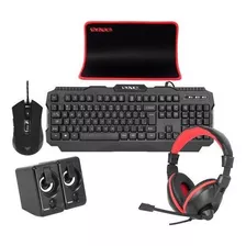 Teclado Gaming Satellite + Mouse + Mouse Pad + Headset + Spe Cor Do Teclado Preto