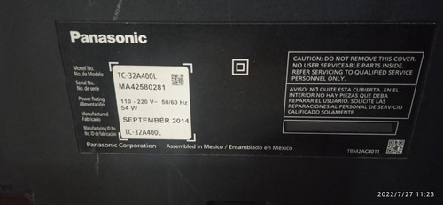 Tarjeta Tcom Tv Panasonic Modelo Tc-32a400l