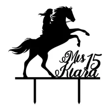 Cake Topper Adorno Torta Mis 15 Caballo Quince Nombre Person