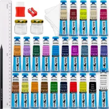 Kit 25 Cores Tinta Acrílica Gato Preto Acrilex Pintura Tela