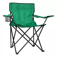 Cadeira Camping Dobrável Porta Copos Apoio Importway Verde