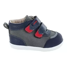 Tenis Bota Audaz 954514-e Piel Vacuno Azul Bebé/niños