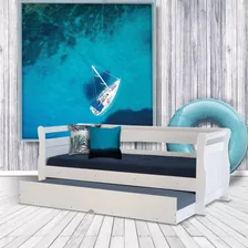 Bicama Sofa Cama Quarto/sala Solteiro Bari Mdf/mdp Branco