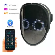 Bluetooth Rgb Light Up Led Máscara Diy Fiesta Halloween Novo