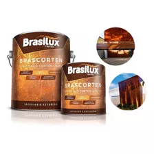 Conjunto Para Efeito Aço Corten Brasilux Base + Efeito