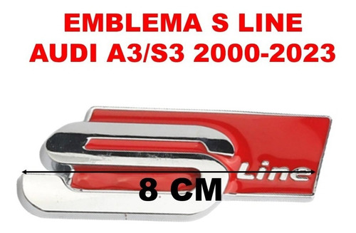 Emblema S Line Audi A3/s3 2000-2023 Cromo/rojo Foto 4