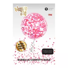 Set Globo Burbuja Confetti Rosa - Ciudad Cotillón