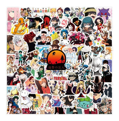 Anime Variado 50 Calcomanias Stickers Pvc Anime Manga
