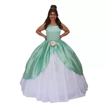Vestido Da Princesa E O Sapo Adulto Luxo + Luva Cosplay