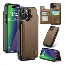 Funda Tipo Billetera Caseme Para iPhone 15 Rfid Con Bloqueo