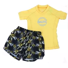 Conjunto Agua Nene Malla Short De Baño + Remera Uv+50 Baltic