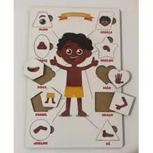 Brinquedo Educativo Jogo Tabuleiro Partes Do Corpo Menino