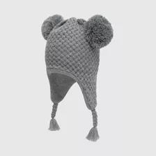 Gorro De Bebé Niña Tejido Trenzado Gris (3 A 24 Meses)