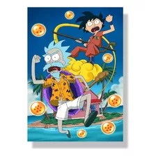 Placa Decorativa Rick And Morty - Dragon Ball - Quadro