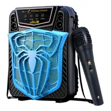 Parlante Portátil Bluetooth Spider Con Micrófono Negro/azul