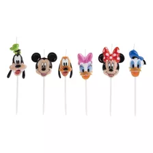 Vela Turma Do Mickey Colorido 6 Und 10cm Disney Silver Festa