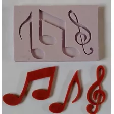 Molde De Silicone Notas Musicais