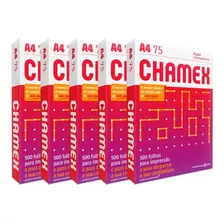 Papel A4 Chamex Office 75g Com 500 Fls / Caixa Com 5 Resmas
