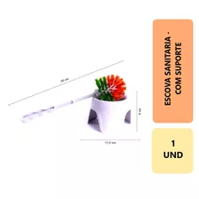 Escova Sanitária Limpeza Vaso Sanitário Plastica C/ Suporte 
