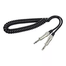 Cable Plug- Plug Mono 6 Metros En Espiral Para Guitarra Bajo