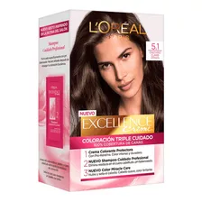 Kit Tintura Excellence Creme Loreal 5.1 Castaño Claro Ceniza