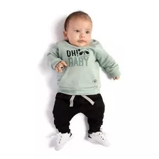 Roupa De Bebê Conjunto Menino Moletom Blusa E Calça