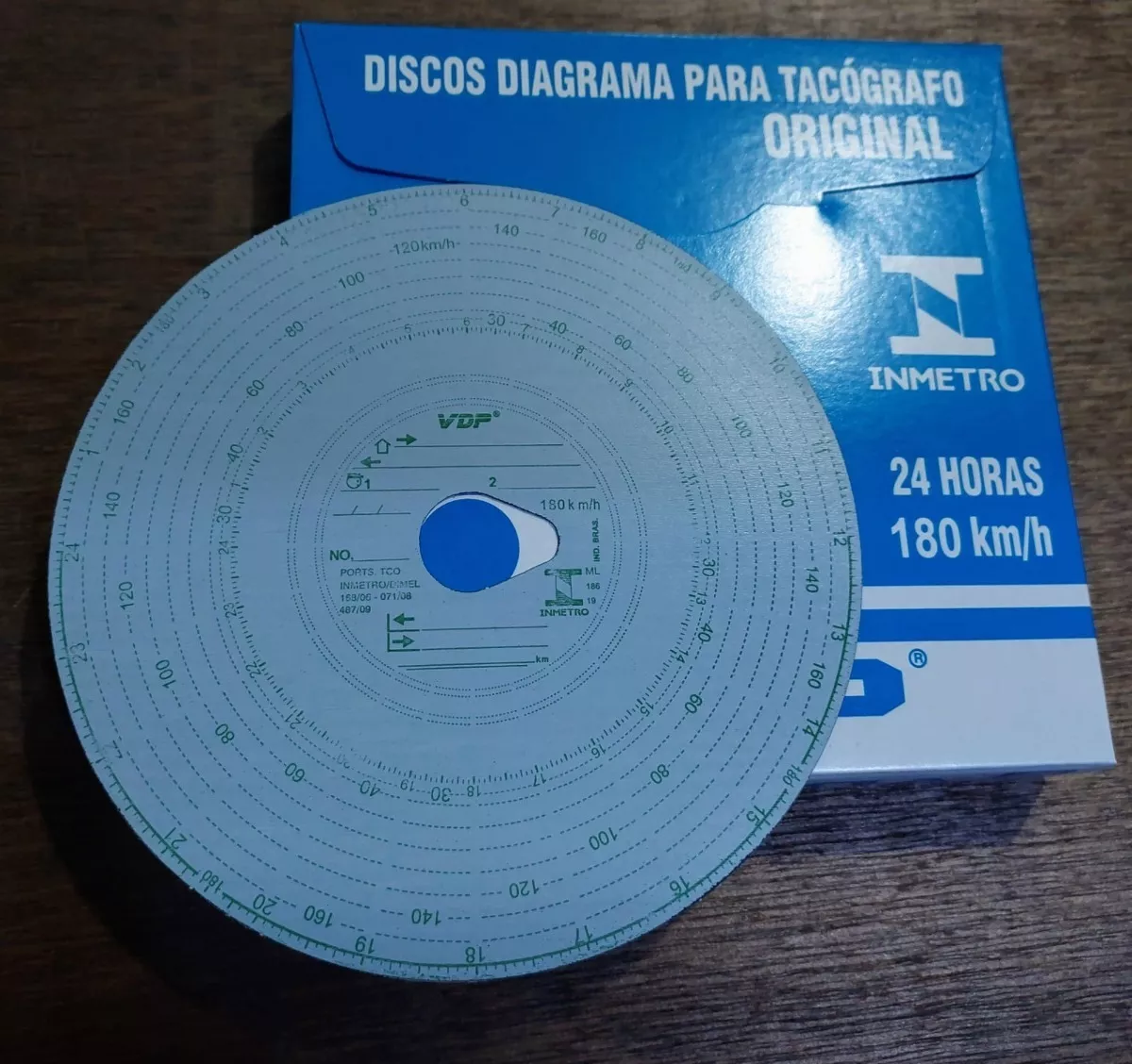 Disco Diagrama Tacógrafo Diário 180km Vdp Cx C/ 100 Discos