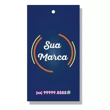 1.000 Tags Personalizadas Verniz Localizado - Frente E Verso