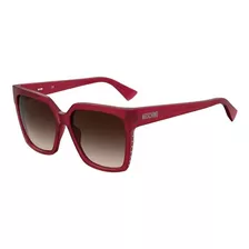 Lentes De Sol Mujer Moschino Rojos Cuadrados Mo S079 S 57