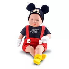 Boneco Vinil Mickey Mouse Classic Doll Recém Nascido Disney