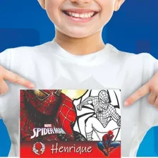 10 Camiseta Colorir Infantil Atacado Pesrsonagem 